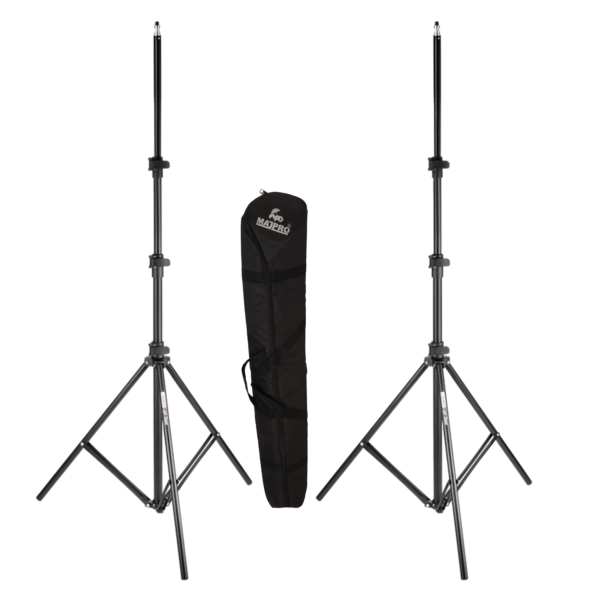 MAJPRO 9ft Light Stand Kit with 2 Adjustable Tripods & Carry Bag