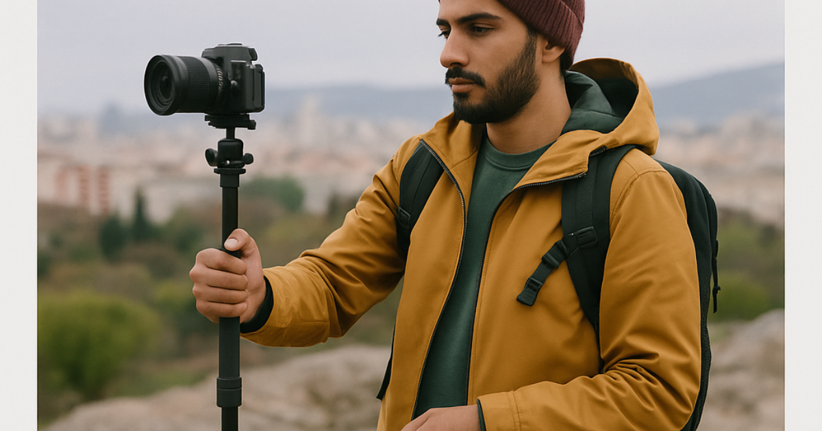 Professional creator using a MAJPRO monopod camera stand for stable and smooth shooting — best budget-friendly camera monopod in India 2025.